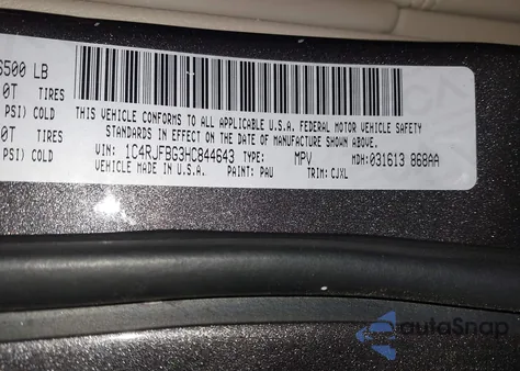 2017 Jeep Grand Cherokee Limited 4X4 from USA, damaged, VIN 1C4RJFBG3HC844643